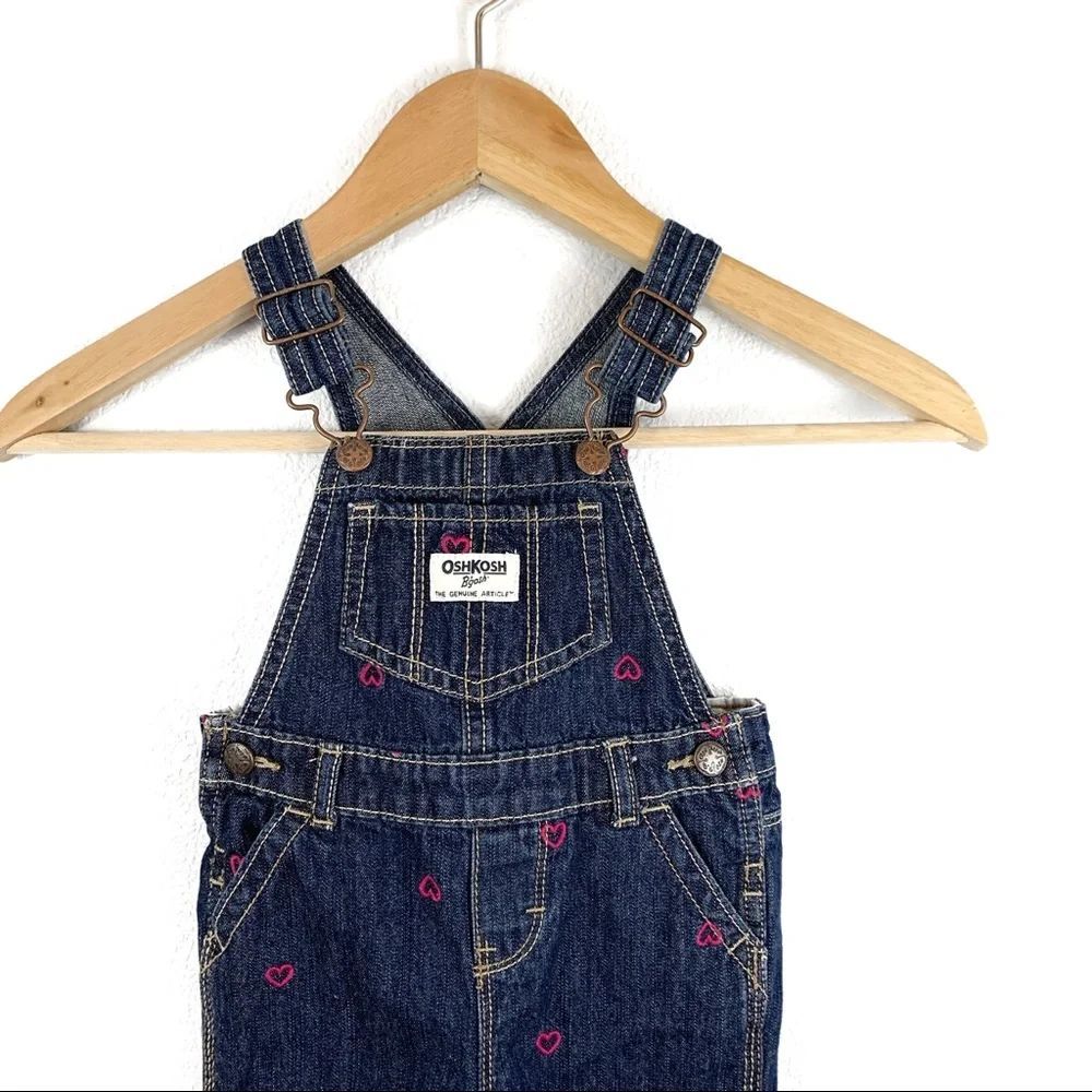 OshKosh B’Gosh Girls Vestbak Overalls With Hearts